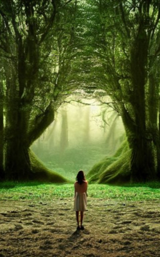 The Forest Entrance, an imgined view of a scene from Escape to Cadrius. cadrius.com